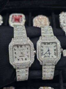 Reloj de Lujo para Hombre, Estilo Hip Hop, con Números Romanos, Edición Limitada, Plateado, Cuadrado, Automático, Mecánico, con Incrustaciones de Moissanita - Product Image 5