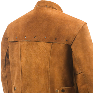 Chaqueta de Trabajo de Cuero para Soldadura, Talla Grande, Resistente al Fuego, de Cuero Vacuno Reforzado, Ropa de Seguridad para Soldador - Product Image 5