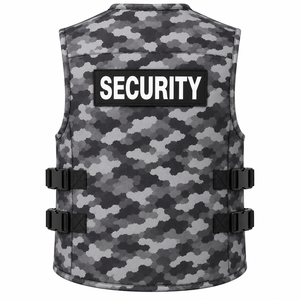 Custom <b>Men</b> Camouflage Security <b>Vest</b> Breathable Utility Workwear Outerwear with Badge Back Print Casual Style Spring Wear - Product Image 2