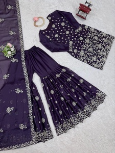 Tenue de mariage traditionnelle indienne et pakistanaise, Lehenga Choli en Georgette avec broderies de fils et sequins, Dupatta, séchage rapide - Product Image 6