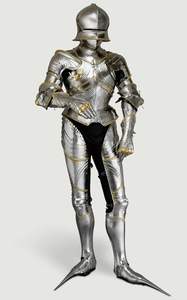 Armure complète en métal de style Renaissance, design tendance, conçue pour l'exposition en musée et les collections historiques - Product Image 5