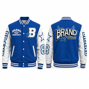 Custom Varsity <b>Jacket</b> Manufacturer 460gsm Wool Blend Chenille Patch Letterman Varsity Front Letter B <b>Star</b> Design <b>Jacket</b> - Product Image 2