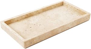 Elegant Natural Travertine Serving Tray For Hotel Restaurant Kitchen Dining Table And Home Interior Decoration - Product Image 2
