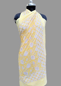 100% Cotton Women Plus Size Beach Wear Hand Block Print Floral Pareo <b>Sarong</b> Strapless Comfortable Breathable Eco-Friendly Light - Product Image 5