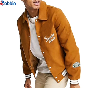 2025 Custom Logo Men's College Baseball <b>Jacket</b> Casual <b>Sheep</b> Leather Winter <b>Jacket</b> Style Turn-down Collar Regular Fit Autumn Wear - Product Image 3