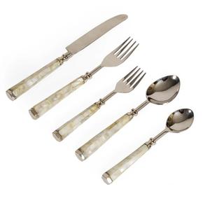 Juego de Cubiertos Tradicionales Loo de Acero Inoxidable, Tenedor y Cuchara con Mango de Lujo, Hechos a Mano, Artesanía, Metal Pulido Brillante - Product Image 4