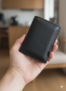 WRIZA Fashion Genuine Leather Open <b>Passport</b> Holder for Men & Women | RFID Blocking Travel <b>Wallet</b> 3 Card Slots Cash Compartment - Product Image 4