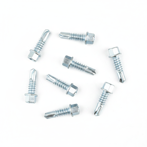 Vis autoperceuses à tête hexagonale métriques en acier classe 8.8 zinguées à filetage grossier - Product Image 1