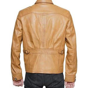 <b>Men</b> Classic Genuine <b>Leather</b> <b>Jacket</b> Soft Comfortable Casual Full Zip Durable Everyday Regular Fit Outerwear - Product Image 5
