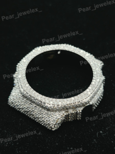 Boîtier de montre Iced Out personnalisé avec lunette ronde en moissanite VVS pour GA2100, montre de sport de luxe entièrement sertie de diamants pour homme - Product Image 4