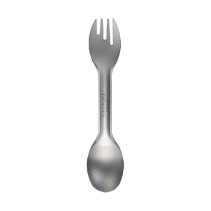 Ensemble de fourchette et cuillère minimalistes en titane pur, finition mate, écologique, pour le camping en plein air - Product Image 1