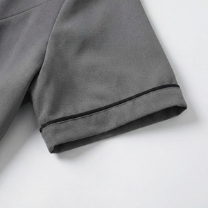 Grey Short Sleeve Lab Coat | Professional Medical <b>Nurse</b> Jacket | Contrast Trim Workwear Coat | Custom OEM Manufacturer - Product Image 5