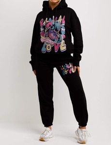 Ensemble de survêtement de jogging personnalisé pour femme, comprenant un sweat-shirt à demi-zip et un pantalon de jogging - Product Image 5