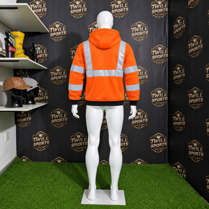 High Visibility Workwear Construction Industrial Sweatshirt <b>Hi</b> <b>Vis</b> Construction Workwear <b>Hoodie</b> Full Zip Reflective Safety - Product Image 5