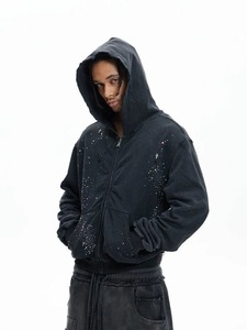 Sweat à capuche oversize en molleton pour homme, en coton biologique, effet délavé, personnalisable - Product Image 2