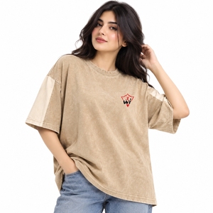 เสื้อยืดโอเวอร์ไซส์ทรงหลวมสไตล์วินเทจสำหรับผู้หญิง ใส่สบายทุกวัน ดีไซน์ทันสมัย - Product Image 1