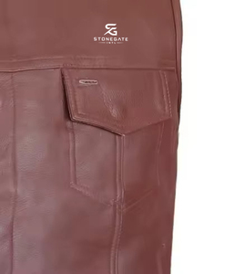 Men's Genuine <b>Leather</b> Vest <b>Sleeveless</b> Biker Motorcycle Adults Custom Wholesale OEM <b>Jacket</b> Vintage Casual Premium Outerwear 2026 - Product Image 5