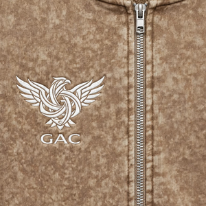 Ensemble survêtement vintage deux pièces marron délavé à l'acide avec sweat à capuche zippé et pantalon de survêtement large – Vêtements streetwear écologiques pour l'hiver - Product Image 6