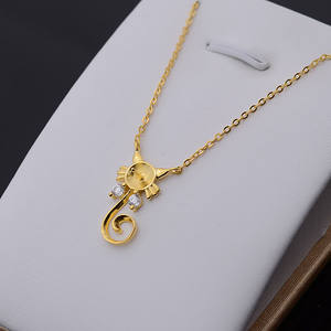 Collar con Colgante de Gato de Plata S925 con Bandeja Vacía para 6-7 Perlas, Cadena para Accesorios DIY, Joyería Fina para Mujer - Product Image 5