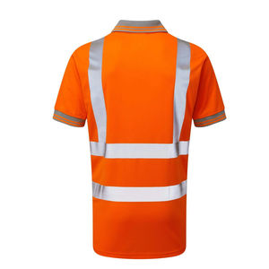 Chemise polo de travail à manches courtes à motif uni réfléchissant haute visibilité pour travaux de construction - Product Image 2