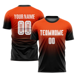 ชุดฟุตบอลสั่งทำขายส่ง ผ้าโพลีเอสเตอร์/คอตตอน 240 กรัม สีไล่ระดับ รับผลิตตามแบบ OEM ชุดฟุตบอลสำหรับทุกฤดูกาล - Product Image 2