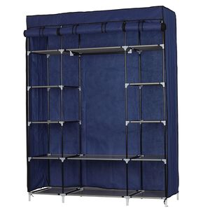 Armario Portátil de Tela No Tejida de 5 Capas y 12 Compartimentos, Color Azul Marino, 133x46x170cm - Product Image 2