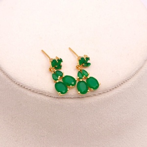 Conjunto de collar de esmeraldas para mujer |   Joyería de Lujo con Corte Ovalado |   Joyería nupcial para fiesta de bodas, regalo para ella - Product Image 4