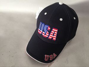 Casquette Trucker USA brodée 6 panneaux, blanche et noire, ajustable, unisexe, décontractée, en toile, performante, pour l'extérieur et le sport - Product Image 1