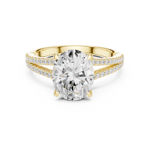 แหวนแต่งงานแฟชั่น Aries Jewel ทอง 14K แบบแยกส่วน แหวนทองคำแท้ 14K เพชรทรงรี 2.5 กะรัต เพชรเพาะเลี้ยงในห้องปฏิบัติการ IGI ของขวัญวันครบรอบ - Product Image 1