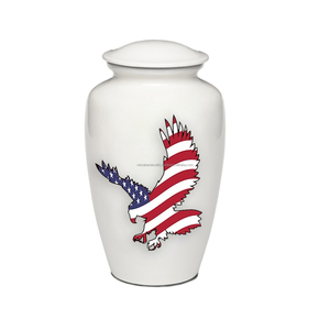 Eagle Design Moderne Blanc Brillant Mémorial Funéraire Américain Urne Crémation Cendres Humaines Fabriqué À La Main Écologique Sans Fumée 200 - Product Image 4