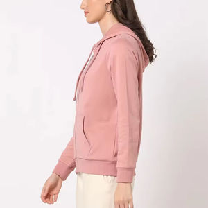 Sudadera con capucha y cremallera completa con logotipo personalizado para hombre, chaqueta informal de forro polar con bolsillos canguro y puños acanalados - Product Image 1