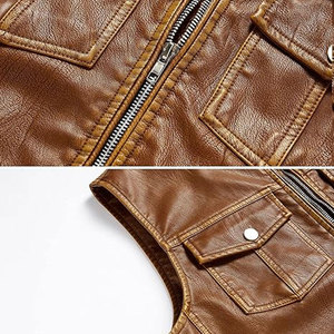 Chaleco de Cuero para Hombre, Transpirable, Cómodo y Ligero, Ropa Casual, Precio Razonable, Hecho en Fábrica - Product Image 5