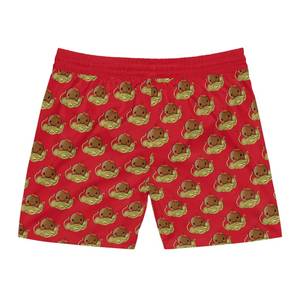 Pantalones cortos de baño para hombre, rojos, con estampado de almohadillas de carne de espagueti, de secado rápido, con cordón, pantalones cortos informales - Product Image 2