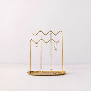 Elegant Metal Jewelry Organizer Stand Earring Holder Display Rack Necklace <b>Storage</b> Stand for <b>Dressing</b> <b>Table</b> and Home Use - Product Image 1
