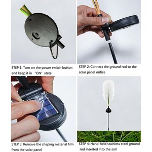 Set di 4 Luci Solari da Giardino Impermeabili, Illuminazione Decorativa per Sentieri, Cortili e Giardini, Design Floreale per Casa e Ufficio - Product Image 3