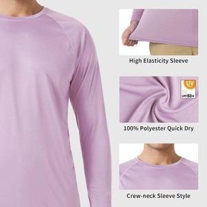 Camisa de Pesca de Manga Larga para Hombre, Color Morado Sólido, Protección Solar UPF 50, Secado Rápido - Product Image 3