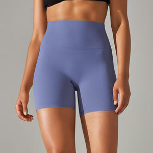 High <b>Elastic</b> <b>Waist</b> Waterproof Sporty Biker <b>Shorts</b> <b>Women</b> Yoga Gym Training Breathable Quick Dry Activewear - Product Image 6