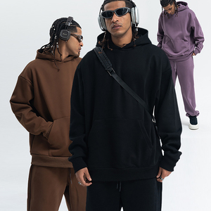 Sudadera con Capucha Extra Grande para Hombre, de Felpa de 350 g/m², de Alta Calidad, Lisa, Personalizable, Color Gris - Product Image 3