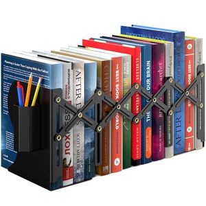 Metal Bookend Tabletop Heavy Books Tiered Shelf Organizer Holder Storage Office - Product Image 6