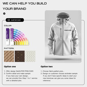 Best Customizable Men's 100% Waterproof Polyester Softshell Jacket Breathable Winter Coat Long Zipper Water Resistant Solid for - Product Image 4
