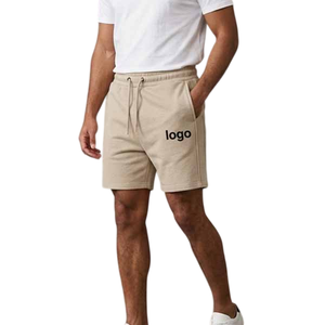 Shorts d'été décontractés pour hommes, couleur unie, tricotés, style streetwear, 100 % coton, taille élastique avec cordon de serrage, respirants, taille mi-haute, vente en gros sur mesure - Product Image 3