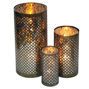 Porte-bougie cylindrique en verre transparent de luxe, fait main, embossé, au design élégant, pour décoration de mariage et de Noël, pour bougies chauffe-plat - Product Image 3