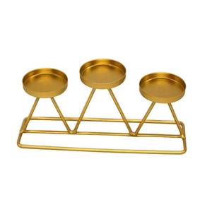Candelabro de metal dorado para bodas, eventos festivos, soporte rectangular de hierro para velas, hecho a mano, de lujo, para decoración del hogar, para mesa. - Product Image 5