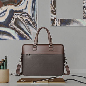 Sac de travail souple unisexe en cuir véritable grande capacité écologique imperméable pour les déplacements et les réunions - Product Image 5