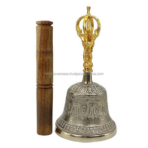 Brass Tây Tạng Om chuông fengs Thiền chữa bệnh tinh thần Tặng Thủ công mỹ nghệ cổ điển Biểu tượng tùy chỉnh nhà văn phòng Phật Giáo đền (lớn - Product Image 1