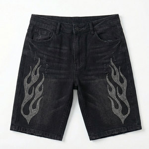 Shorts de mezclilla de corte recto para hombre, estilo clásico informal, material transpirable - Product Image 1