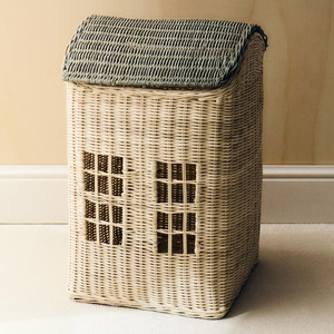 Maisons de jeu en rotin tressé à la main pour le rangement et les jeux des enfants, maison de jeu en bois écologique, vente en gros - Product Image 6