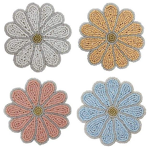 Seed Beads <b>Beaded</b> Embroidery <b>Coaster</b> With Custom Patterns Luxury Seed <b>Beaded</b> Embroidery <b>Coaster</b> For Home Decor - Product Image 1