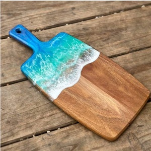 Tabla de cortar de resina y madera para carne, superficie de preparación de alimentos para cocina, tabla de servir resistente para restaurante - Product Image 5