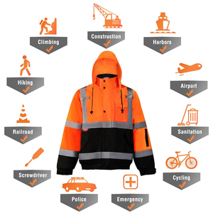Chaqueta de Trabajo Impermeable, Chaqueta de Invierno para Trabajar/Chaquetas de Trabajo de Algodón de Alta Visibilidad Económicas con Cinta Reflectante OEM - Product Image 3